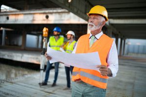 Group of construction engineer working in construction site